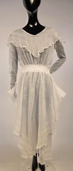 EDWARDIAN TEENS WHITE BATISTE TEA DRESS W VALENCIENNES LACE + FLARED SIDE SKIRT