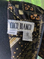 Vintage Coco Bianco Faux Wrap Dress Multicolor Abstract Floral Women’s 12