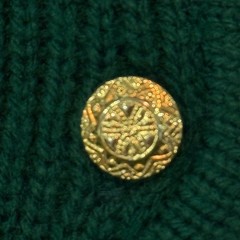 VTG Crystal Kobe Cardigan Sweater Women XL Green Embroidered Floral Gold Button