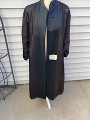 Vintage Regency Cashmere Union Made US Black Long Coat Button Overcoat Size 4