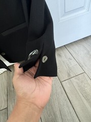Vintage Chantal Thomass Paris Black Suit Jacket w/ Mother of Pearl buttons Size8