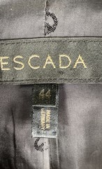 Vintage 90s Escada Women’s Black Wool Crystal Embellished Zip Blazer Sz 44