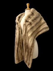 Vintage Pastel/Blonde Mink Stole Old Hollywood Fur Coat Wrap Wedding Bridal Gala