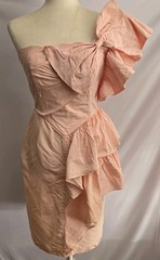 VTG 80s Climax Karen Okada for David Howard Pink Barbiecore Ruffle Dress 5/6
