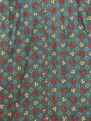 Vtg Specizal Loden Austrian Wool Cape Coat Red /Green Floral Lining S/M