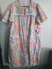 NEW Vintage Carriage Court Sears Floral Long Nightgown Housecoat Size Large