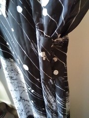 Judy Ann fab BLK/wte Chiffon Maxi.Size SSW.86cm B,W70cm,Hip Free