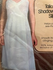 Vintage Sears Tailored Shadow Panel Slip 100% Antron Nylon White Size 34 Average