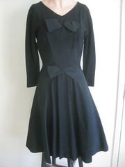 1950s 60s vintage BLACK Cocktail Party Dress
