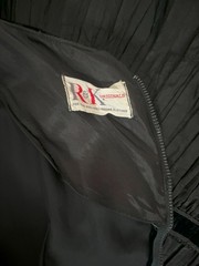 1950s Black Velvet and Taffeta Dress by R&K Originals, Extra Small to Small