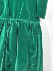 True Vintage House of Bianchi Green Velvet Party Dress Medium 28″ Waist 60s 70s