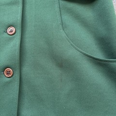 Vintage 60s Women’s Koret Kolortron Green Collar Shirt Blouse Button USA Made