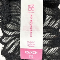 No Boundaries Thong Panties Black Floral Sheer Lace Size XS 1 Vintage