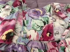 Vintage LANZ Ladies Dress Size 14 Floral Print 100% Cotton