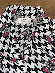 Vintage Worthington Essential Houndstooth Blouse Women’s Size 6 Black White