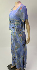 Vintage 90’s Carol Anderson Women’s Dress 6 rayon Floral Maxi Long Watercolor O4