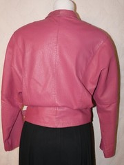 1980`s G-III Leather Jacket in Purple-Pink Dolman Sleeves Side Buckle so Cool M