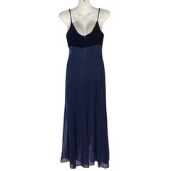 Vintage 90s Jump Apparel Purple Ombre Velvet Iridescent Sparkle Maxi Dress 11/12