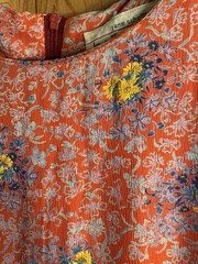 VTG Jane Schaffhausen Belle France Size 10 Floral Cottage Dress Red/Orange