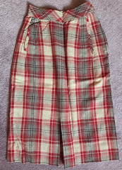 Vintage Woman’s Skirt 100% Wool 1950’s Koret California Red & Gray Plaid