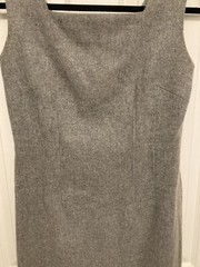 Vtg 50-60’s Gray Wool 2 Pc Dress 1/2 Sleeve Crop Jacket HandMade By Elizabeth Sm