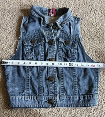 Vtg Ecko Red Denim Vest Womens M Blue Distressed Y2K Hip Hop