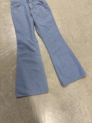Vintage 80s Sears Put On Shop Cotton Blend Blue Flare Pants 28×31 (fits 27×30)