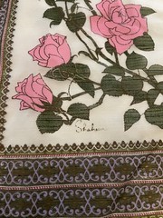 1970s VTG Alfred Shaheen Cheongsam Maxi Dress White Pink Flowers Size 16 W/belt