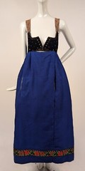 19TH C EASTERN EUROPEAN DRESS W SILK VELVET CORSET TOP