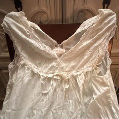 Barbizon Vintage White Light mint green Medium Marsha night gown