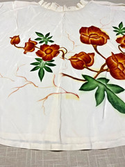 Vintage Circle Skirt Kawaihau Of Hawaii 1940s Rare Hand Painted Red Floral Swing