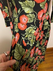 Vtg 80s Karin Stevens Poppy Midi Rayon Floral Multicolored Dress Cottage Core 10