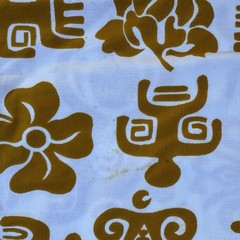 Vintage 60s 70s Muu Muu Dress Empire Waist Tiki Print Made In Hawaii Women’s M