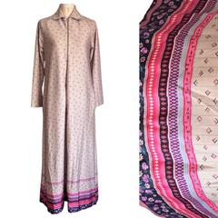 Vtg Rhapsody Glazier Chicago House Dress Women’s Loungewear Robe Zip Soft Color