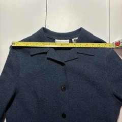 Vintage Wool Cottage Core Boho Retro Earthy Minimalist Blue Cardigan Jacket -M-
