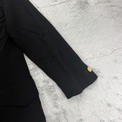 Vintage Burberrys Skirt Suit Womens 10/12 Black 100% Wool Knit 2 Piece Blazer