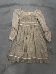 Gunne Sax by Jessica Floral Maxi Dress Size 9 Calico Prairie Has Some STAINs