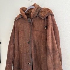 Vintage 70s Genuine Shearling Coat 100% Lambskin Brown Made in Uruguay Size 38 M