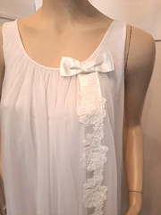 VTG 50’s/60’s SHADOWLINE Nylon LACE Midi NIGHTGOWN & ROBE Romantic Lingerie Set