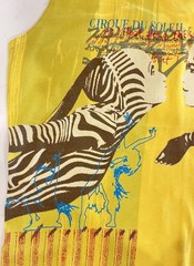 Vintage Cirque Du Soleil O Zebra Graphic Tank Top XXL Yellow Avant Garde Art Tee