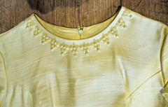 Vtg 1960s 2 Piece COAT DRESS SET pearl & lace embellishments sz.12 Alfred Werber