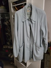 Aquascutum Trench Coat Women XL Light Aqua Blue