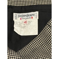 Vintage Yves Saint Laurent Rive Gauche Wool Houndstooth Skirt 40 Made in France