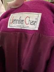 Vintage 70s Pink Wool Great Coat Peacoat US 12 14 Double Breasted Jennifer Chase