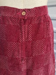 Vintage A-line Red Courderoy Skirt 1970’s Handmade Free Shipping 24 Inch Waist