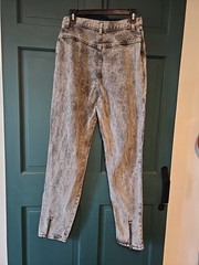 VTG 80s 90s Denim Republic High Waist Acid Wash Jeans Tapered Leg wth Zippers