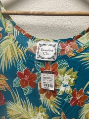 Vintage Dressing Clio Hawaiian Luau Maxi Dress Hibiscus Pineapple Sz M NWT
