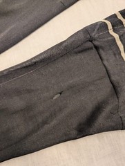 VICTORIAN 19TH C BLACK SILK STOCKINGS W SWEET BEADED BOW DESIGNS