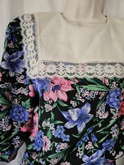 Vtg Breli Floral 70s-80s Dress Belted Lace Cottage Core Union Made USA Size 12