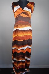 Vintage Hawaiian Dress Fashioned by Hakilau Honolulu size 6 Orange and Brown
